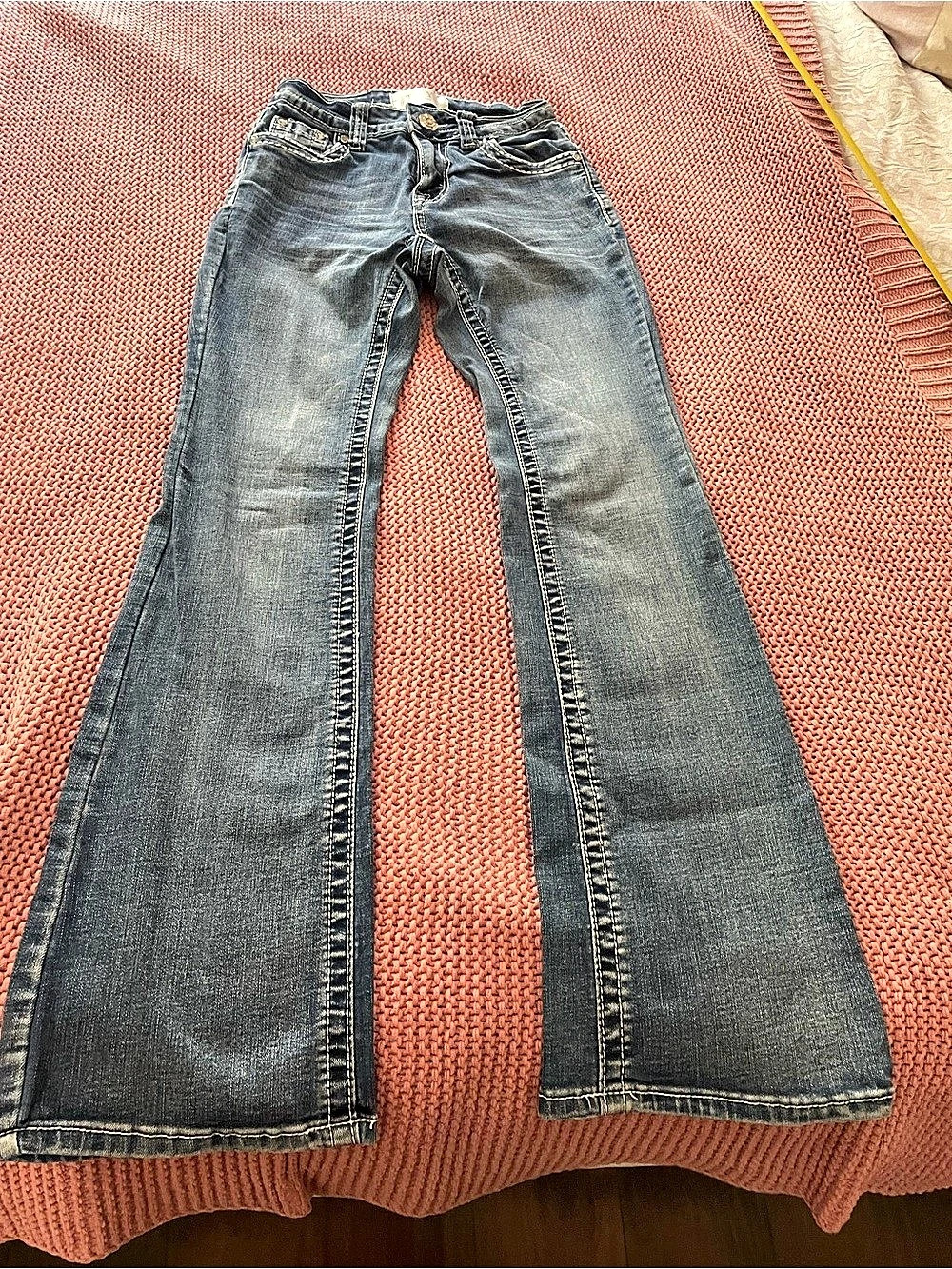 T&Y Fashion Embellished Flare Jeans in Blue Size 1/2